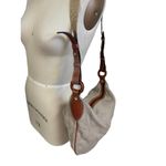 Vintage Redwall Linen Shoulder Bag Leather TRIM NWOT Brown Photo 2