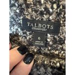 Talbots  Dress Women 6 Black‎ White Tweed Sheath Knee Length Fringe Neck Preppy Photo 7