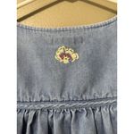 Go Softly Patio Embroidered Floral Denim Mumu Dress Zip Front Pockets Sz Medium Blue Photo 9