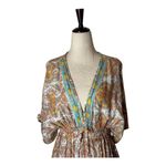 World Market Dress Women Small White Yellow Floral Paisley Maxi Boho Cottagecore Photo 2