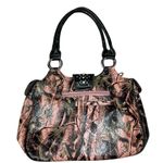 Montana West  Leather Studded Bling Buckle Top Handle Zip Handbag Stylish Camo Photo 1