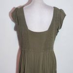 Pretty Garden Olive Green Smocked Midi Dress Size Large Green Cottagecore Dress Photo 6