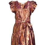 Love Shack Fancy Zoya Metallic Floral Dress – Size 6 Photo 2