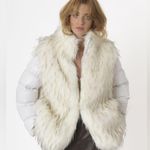 SPACE SIMONA CORSELLINI FAUX FUR DOWN JACKET DETACHABLE SLEEVES WHITE SIZE XS/40 Photo 0