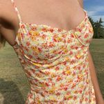 Storia  Orange and Yellow Floral Eyelet Mini Dress Photo 2