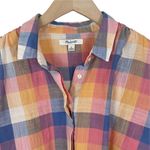 Madewell  Short Sleeve Hilltop Shirt in Rainbow Check Plaid Print Size Medium Photo 3