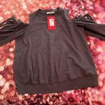 Lush Clothing Lush Cold Shoulder Tie Sweater Pullover  Photo 7