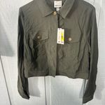 Industry Republic Clothing Green Long Sleeve Crop Jacket Size Medium NWT Photo 3