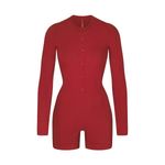 SKIMS  Soft Lounge Henley Onesie M BRICK Photo 1