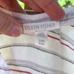 Eileen Fisher 100% Organic Linen Short Sleeve Tunic Top White Stripe Size S/M Photo 6