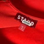 STAUD  Ilana Red High Neck A-Line Short Sleeve Long Cocktail Dress Size Small Photo 13