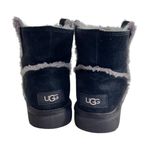 UGG  Women's Classic Mini Spill Seam Shearling Boot Black Suede Sheepskin Photo 10