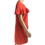 Trina Turk  Orange Crepe Chic Splash Ruffle Fully Lined Shift Dress Photo 7