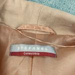 Stefanel Kimono Jacket Silk Linen Womens 12 Light Orange Tie Waist Long Sleeve Photo 2