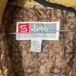 90s Vintage Sims Paisley print ski jacket puffer hooded pockets insulated snow Tan Size M Photo 1