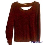 Jack by BB Dakota 🔵 SALE 3/$25 NEW JACK RED SPACE DYE HEATHER PATTERN OPEN BACK LONG SLEEVE TOP XS Photo 1