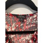 Tahari  Top Womens XS Red 3/4 Sleeve Stretch Workwear Quiet Luxury Travel V Neck Photo 2