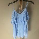 Gianni Bini Light Blue Ruffle Camisole Top Size Large Photo 1