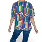 Vintage 90’s Penny Lane Colorful Abstract Bow Tee Shirt Multiple Size L Photo 5