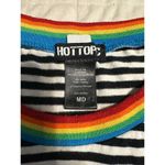 Hot Topic  Fit Flare Dress Size Medium Black White Striped Rainbow Pride Short Photo 4