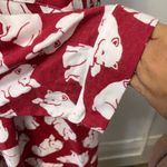 Des fils et des nuits french lion polar bear red white theme cotton pajama shirt Size L Photo 2