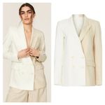 Veronica Beard  Braeton Tan White Dickey Blazer Jacket Officewear Linen size 14 Photo 1