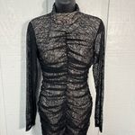 Avec Les Filles  RUCHED LACE CUTOUT BACK MINIDRESS IN BLACK Size Small NWT Photo 9