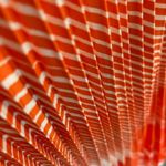 Watercolor Pleated Skirt and Textured Shirt Set Sz Small Orange White Photo 3