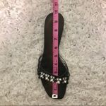 Alma en Pena Black Leather Rhinestone Kitten Slide Size 9 Photo 10