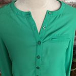 Naked Zebra Naked Zebras Green Long Sleeve Button Down Tie Waist Crop Top Size S Photo 2