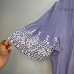 Rungolee 100% Silk Embroidered Shift Dress in Periwinkle Sz L Purple Size L Photo 3