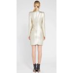 Alice + Olivia Alice + Olivia Hilary Ruched Gold Metallic Finish Mock Neck Dress Size 4 Photo 1