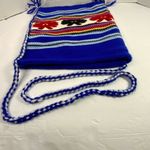 Boho style handcrafted wool purse 12” X 10” Blue Photo 4