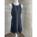 Anthropologie NWT Sleeveless Pointelle Sweater Dress Size MP Black & White Flare Photo 12