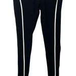 Maniere De Voir Trim Leggings Black Women’s Size 14 High Rise Zip Compression Photo 3