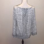 Red Haute  grey waffle knit flare sleeves stretchy sweater Photo 5