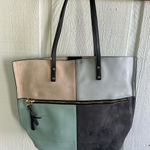 Mellow World Colorblock Tote Bag Purse Gray Photo 0