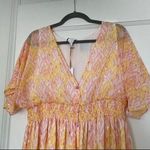 House of Harlow 1960 BOHO TRUFFLED TIERED FLORAL PEACH METALLIC MAXI DRESS NWT Photo 1