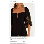 Farm Rio NWOT  Maxi Dress Size S Black Print Puff Sleeves Plant Short Sleeve Photo 2