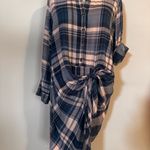 Socialite Long Sleeve Plaid Dress in Black and Tan Photo 2