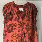 Anthropologie Kimber Tunic Floral Pink V Neck Dress Women’s Small Photo 4