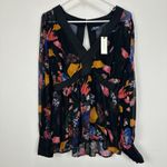 Anthropologie Maeve Floral Chiffon Blouse Open Back Tunic Cottagecore US 4 NWT Photo 4