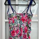 Badgley Mischka  Nadia Tankini Swim Top Tropical Floral Size 12 Photo 2