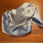 Contemporary Geometric Blue & White Polyester Scarf Photo 2