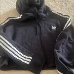 Adidas  Black Hoodie with White Accents Photo 0
