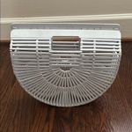 Cult Gaia  White Clutch with Bamboo Design Photo 0