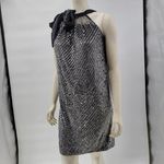 Mark & James Glittery Sequin Dress Womens M Black Silver Halter Tie Neck Mini Size M Photo 1