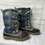 Sorel Tivoli high winter lace up boots plaid waterproof size 6 Photo 0