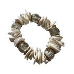 Shell and Glass Bead Stretch Bracelet Photo 1