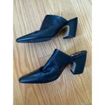 Vince Camuto Black Leather Block Heel Mule - EU 37 / US 6 1/2 Sophisticated Chic Photo 2